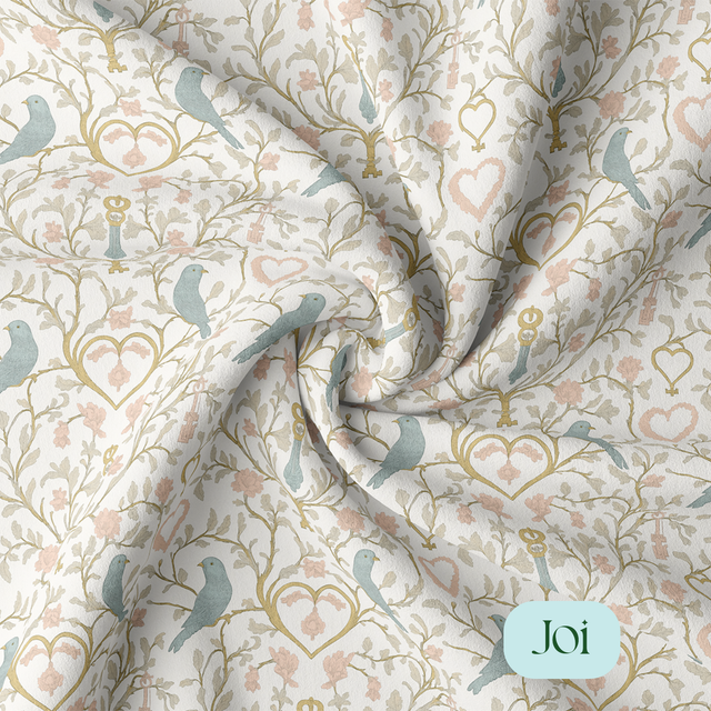 Locked in Love — pure cotton satin fabric bolt