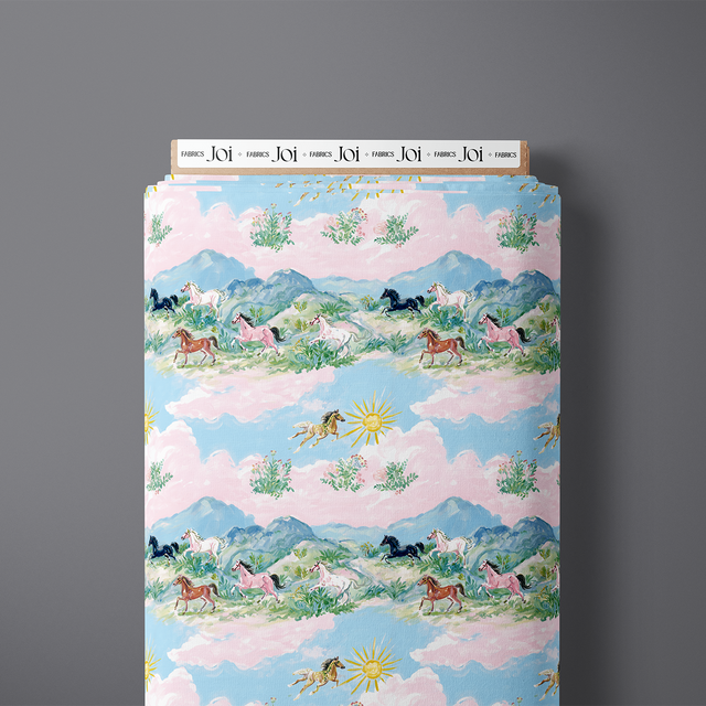 Equestria — pure cotton satin fabric bolt